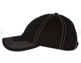 Employee CURRENT uniform Barry Bagels logo Valu Cap baseball hat - solid black with white stitching