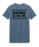 Employee NEW uniform short sleeved t-shirt - INDIGO HEATHER - Baked Fresh All Day Long