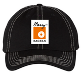 Employee CURRENT uniform Barry Bagels logo Valu Cap baseball hat - solid black with white stitching