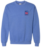 Employee ADULT Gildan Crewneck Sweatshirt in Heather Sport Royal Blue anniversary version