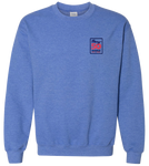 ADULT Gildan Crewneck Sweatshirt in Heather Sport Royal Blue anniversary version